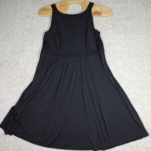 Ashley Graham Black Sleeveless Mesh Panel Fit Flare Midi Dress 20W